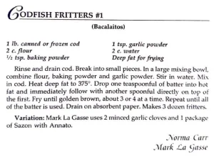 Codfish Fritters #1 (Bacalaitos)