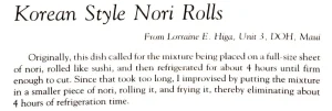 Korean Style Nori Rolls