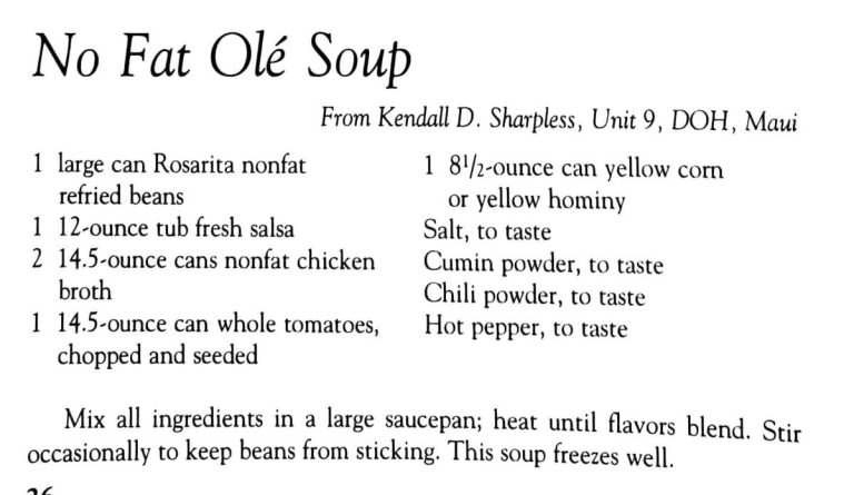 No Fat Olé Soup