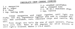 Chocolate Chip Cereal Cookies