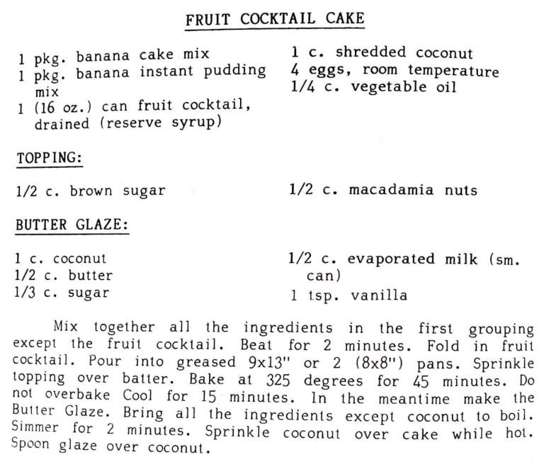Fruit Cocktail Cake