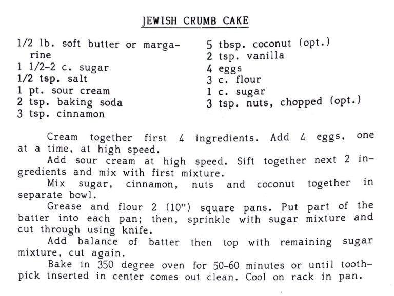 Jewish Crumb Cake