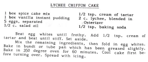 Lychee Chiffon Cake