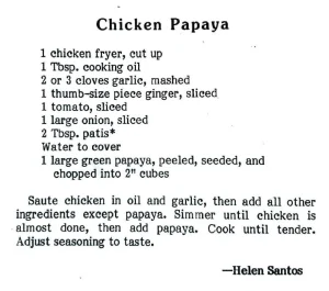 Chicken Papaya