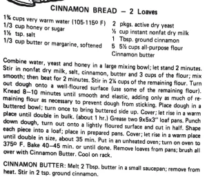 Cinnamon Bread – 2 Loaves