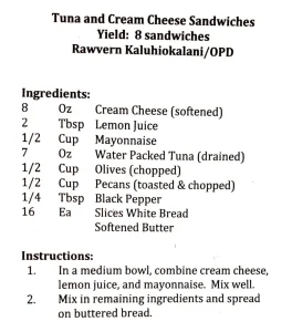 Tuna and Cream Cheese Sandwiches