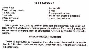 14 Karat Cake and Cream Cheese Frosting