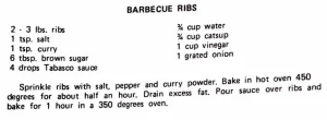 Barbecue Ribs