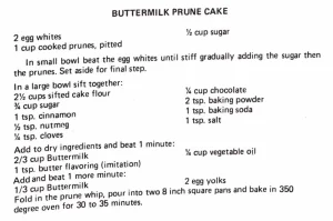 Buttermilk Prune Cake