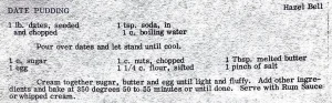Date Pudding