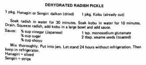 Dehydrated Radish Pickle