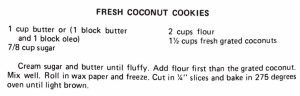 Fresh Coconut Cookies