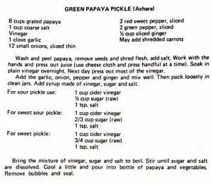 Green Papaya Pickle (Achara)