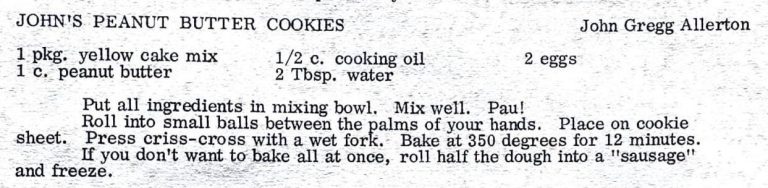 John’s Peanut Butter Cookies