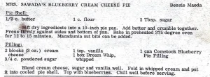 Mrs. Sawada’s Blueberry Cream Cheese Pie