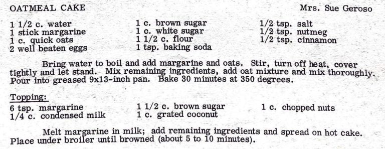 Oatmeal Cake