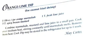 Orange-Lime Dip (for coconut fried shrimp)