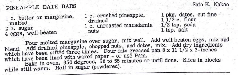 Pineapple Date Bars