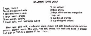 Salmon Tofu Loaf