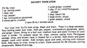Savory Tripe Stew