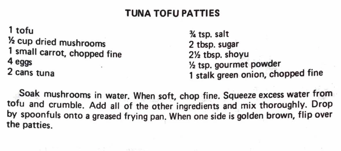 Tuna Tofu Patties - Kau Kau Chronicles