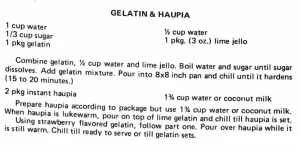 Gelatin & Haupia