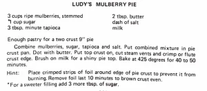 Ludy’s Mulberry Pie