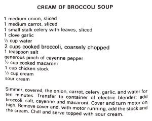 Cream of Broccoli Soup
