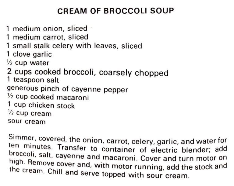 Cream of Broccoli Soup