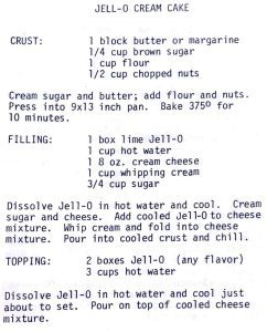 Jell-O Cream Cake