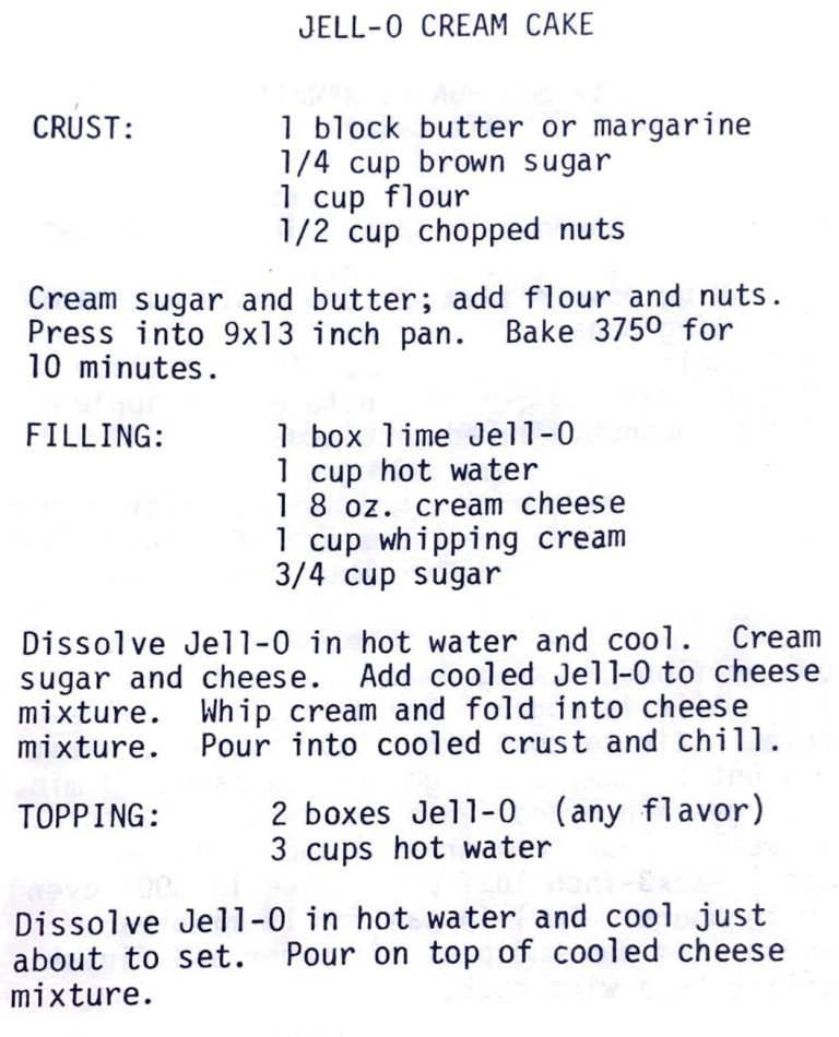 Jell-O Cream Cake