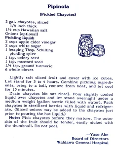 Pipinola (Pickled Chayotes)