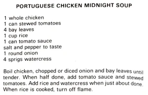 Portuguese Chicken Midnight Soup
