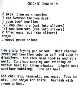 Quickie Chow Mein