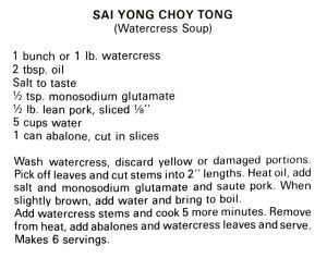 Sai Yong Choy Tong (Watercress Soup)