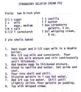 Strawberry Gelatin Cream Pie