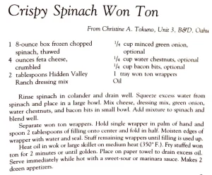 Crispy Spinach Won Ton
