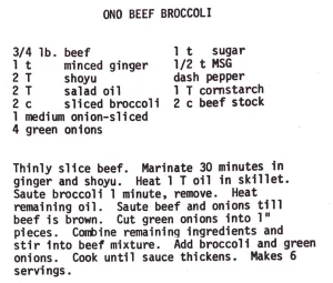 Ono Beef Broccoli