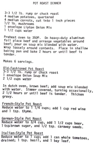 Pot Roast Dinner
