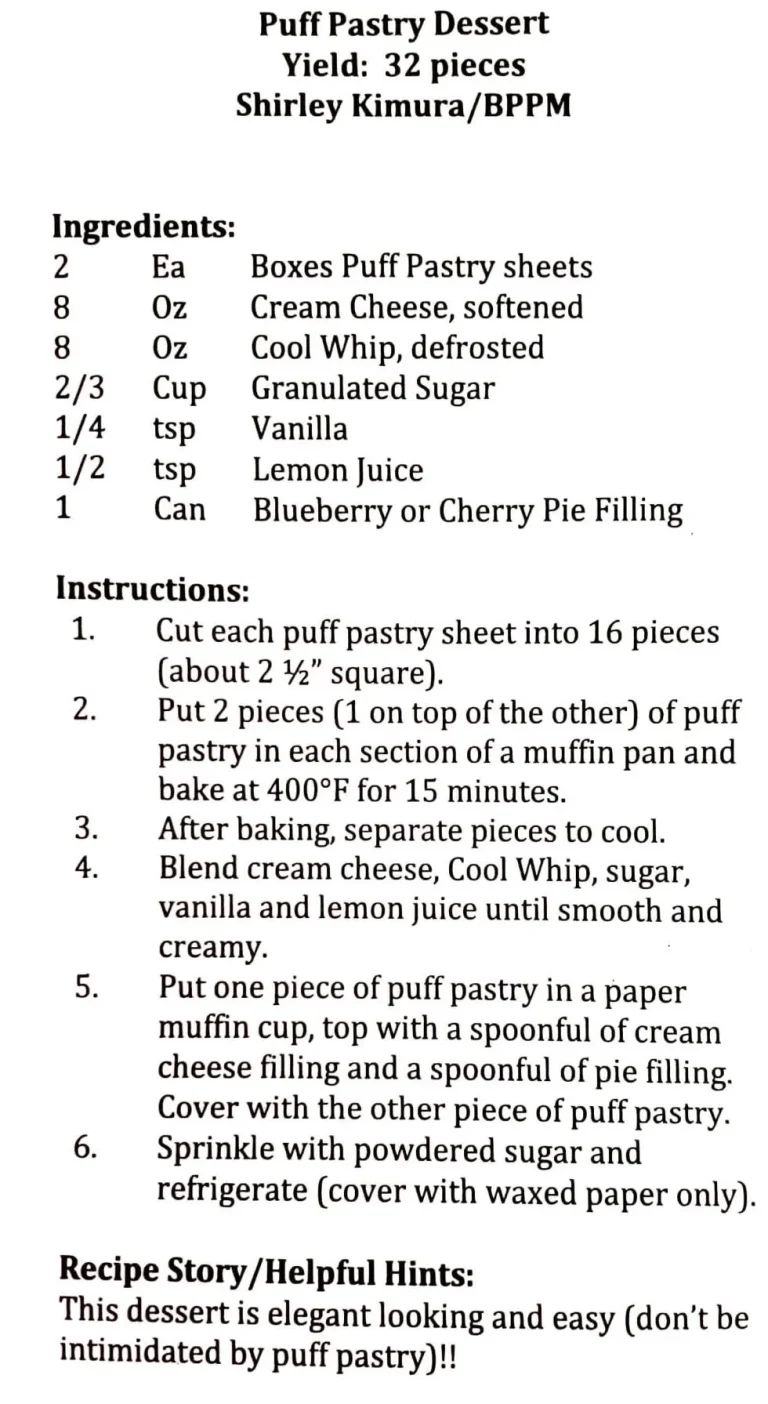 Puff Pastry Dessert