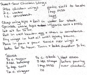 Sweet Sour Chicken Wings