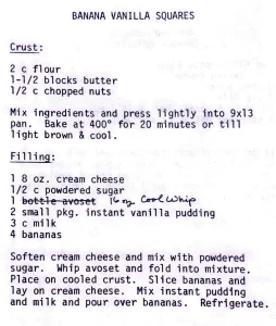 Banana Vanilla Squares