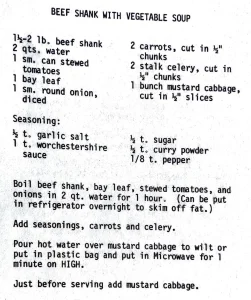 Beef Shank with Vegetable Soup