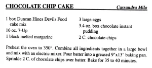 Chocolate Chip Cake