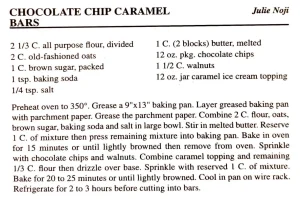 Chocolate Chip Caramel Bars