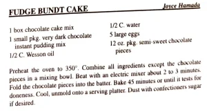 Fudge Bundt Cake
