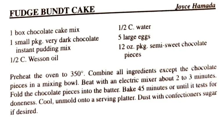 Fudge Bundt Cake