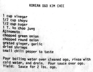 Korean Ogo Kim Chee