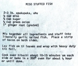 Miso Stuffed Fish