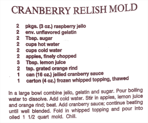 Cranberry Relish Mold